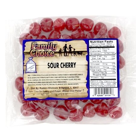 FAMILY CHOICE Sour Candy, Cherry Flavor, 8 oz 1131